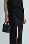 Black Agni Tencel Knotted Skirt - 5