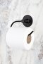 Round Adhesive Black Open Toilet Paper Holder Wc Paper Holder