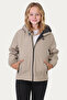 Girl's Stone Lined Water and Windproof Hooded Double Zipper Pocket Raincoat