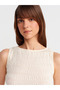 10751 Boat Neck Gathered Thin Knitwear Blouse-Ecru - 3