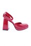 Women's Blunt Toe Short Platform Ankle Strap Heeled Back Shoes 8869535