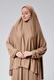 Women's Two Piece Prayer Dress with Headscarf Organic Cotton Elastic Sleeve Non-Slip Skirt Combed Hijab - 2