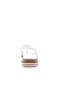 290-23Y Women's Cross Strap Flip Flops Genuine Leather White Garni - 4