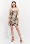 Women Animal Print Mini Dress, Black - 4