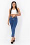 Women Slim Mom Fit Washed Stretchable Jeans, Blue - 4