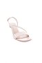 Beige Patent Leather Women's Heeled Sandals - Square Toe, Cross Strap 8163275 - 2