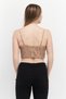 Women Petite Sweetheart Neck Sleeveless Floral Tank Top, Brown Combo - 3