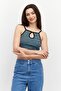 Women Keyhole Sleeveless Tank Top, Multicolor