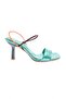 Green Square Toe Strappy Women's Heeled Sandals - Multi 8153275