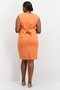 Women Plus Size Solid Sheath Dress, Orange - 2