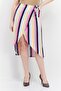 Women Stripe Wrap Skirt, Multicolor
