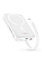 Baseus 10000mAh Magnetic Mini Wireless Fast Charge Power Bank 30W With Built-In Type-C Cable - White