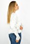 Women Crew Neck Long Sleeve Tie Dye Top, Off White - 2