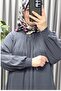 Women's Hijab Clothing Large Size Crepe Ferace with Nur Robe - 3