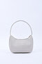 Gray Shk229 Faux Leather, Single Compartment with Zipper, Baguette Model Hand, Arm and Shoulder Bag - 4