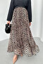 Women's High Waist Leopard Print Hijab Chiffon Skirt Nms057 - 4