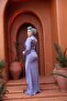 Draped Lilac Hijab Evening Dress 50781Lila - 3