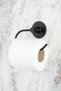 Black Round Adhesive Square Towel Holder / Outdoor Toilet Roll Holder 2-Piece Bathroom Set - 3