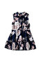 Girls Navy Floral Tiered Party Dress
