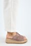 Francis Women's Genuine Leather Flat Single Strap Espadrille Mink Slippers