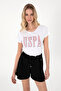Women's White Crew Neck T-Shirt 50305842 -Vr013