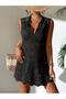 Knitwear Beach Dress Openwork Knitted Shirt Collar Sleeveless Bikini Top Summer Pareo - 2