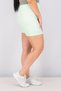 Women Textured Striped Sports Shorts, Baby Green - 3