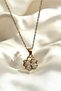 Rotating Stress Clover Gold Color Steel Necklace