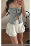 Women's Ruffle Skirt Layered High Waist Mini White Shorts Skirt