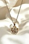Rotating Stress Clover Gold Color Steel Necklace - 4