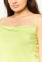 Women Square Neck Sleeveless Brand Logo Tank Top, Green - 3