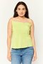 Women Square Neck Sleeveless Brand Logo Tank Top, Green