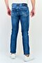 بنطلون جينز رجالي قابل للتمدد بقصّة Slim Fit، أزرق - 3
