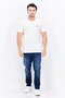 Men Crew Neck Short Sleeves Embroidered Logo T-shirt, White - 4