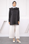 Black Baby Collar Bow Detailed Shirt - 2