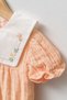 Baby Girl Holiday Dress with Bag, Bebe Collar, Muslin Orange - 6