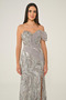 Alfa Beta Single Off-Shoulder Side Slit Sequin Long Evening Dress - 3