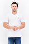 Men Crew Neck Short Sleeves Embroidered Logo T-shirt, White