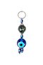 Elegance of Tile Art: Handmade Evil Eye Beaded Keychain Green - 4