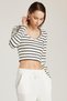 Women's Slim Fit Slim Fit Long Sleeve Crew Neck Striped Blouse