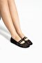 Black Mesh Fabric Ballerinas - 3