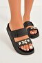 Evona Women's Black Wet Floor Stone Slippers - 2