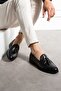 Men's Black Loafer Analine Leather Corcik Shoes - 4