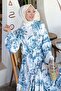 Patterned Hijab Dress Navy Blue 506 - 2