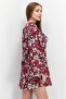 Women Long Sleeve Ruffle Ditsy Floral Mini Dress, Multicolor - 4
