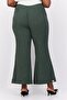 Women Regular Fit Textured Wide Leg Pants, Khaki - 4