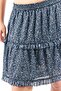 Women Floral Print Mini Skirt, Navy And White - 4