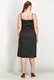 Women Plain Sleeveless Midi Dress, Black - 3