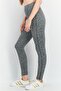 Women Jacquard Print Leggings, Charcoal Grey - 2
