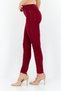 Women Skinny Fit High Waist Ribbed Stretchable Denim Jeans, Red - 3